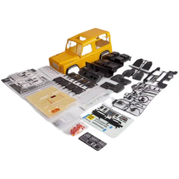 D90 ABS Hard Body – Pre-Painted Yellow with Interior – 1/10 Scale for Camel Trophy RC Builds